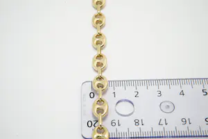73 - Zo goed als nieuwe 18Krt geel gouden armband met koffieboon schakels kopen? Bied vanaf 630!