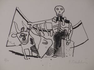 Ed Dukkers - Toreador en stier - Litho kopen? Bied vanaf 30!