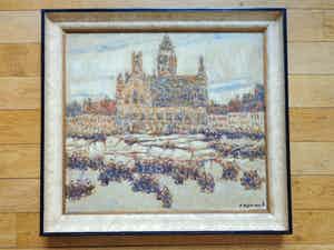 Alfons Blomme - STADHUIS MIDDELBURG / OLIEVERF / 76x83cm / KADER / SIG verkocht voor € 245!