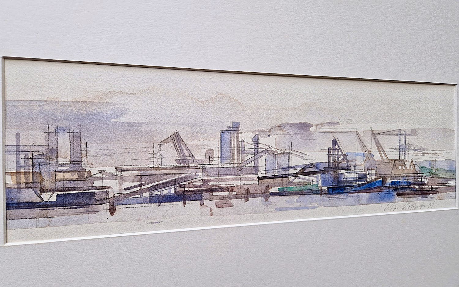 Christian Laret - Aquarel op papier "Mercuriushaven Amsterdam" - gesigneerd - ZGAN kopen? Bied vanaf 35!