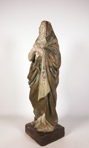 Heiligenbeeld - Groot terracotta beeld van de Heilige Elizabeth kopen? Bied vanaf 40!