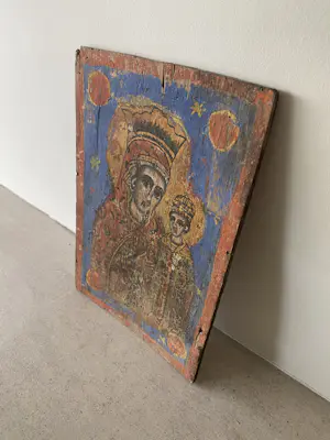 Niet of onleesbaar gesigneerd - Icoon Maria en kind kopen? Bied vanaf 10!