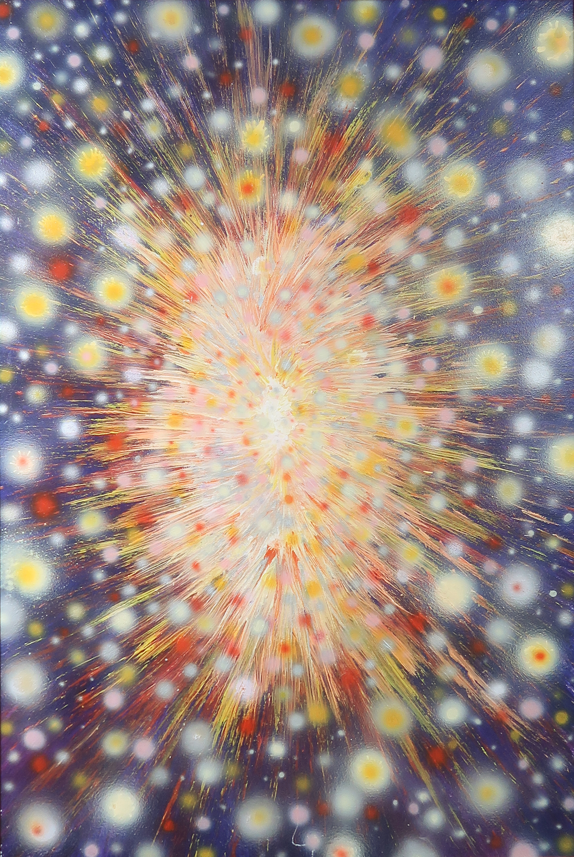 Niet of onleesbaar gesigneerd - Acryl op paneel, Explosie - Ingelijst (Groot) kopen? Bied vanaf 1!