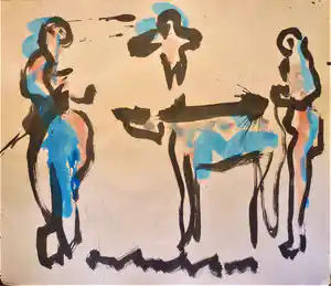 Anton Heyboer - Confrontatie man vrouw dier en de verlossing. verkocht voor € 200!