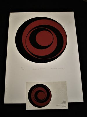Rob Schotman - Intrigerend jaren 60 PoP Art Litho - variaties op een cirkel - gesigneerd kopen? Bied vanaf 25!
