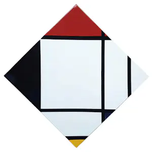 Piet Mondriaan - Lozenge Comp. with Red, Black, Blue and Yellow, emaille op metaal (unica, groot) kaufen? Bieten Sie von 695!