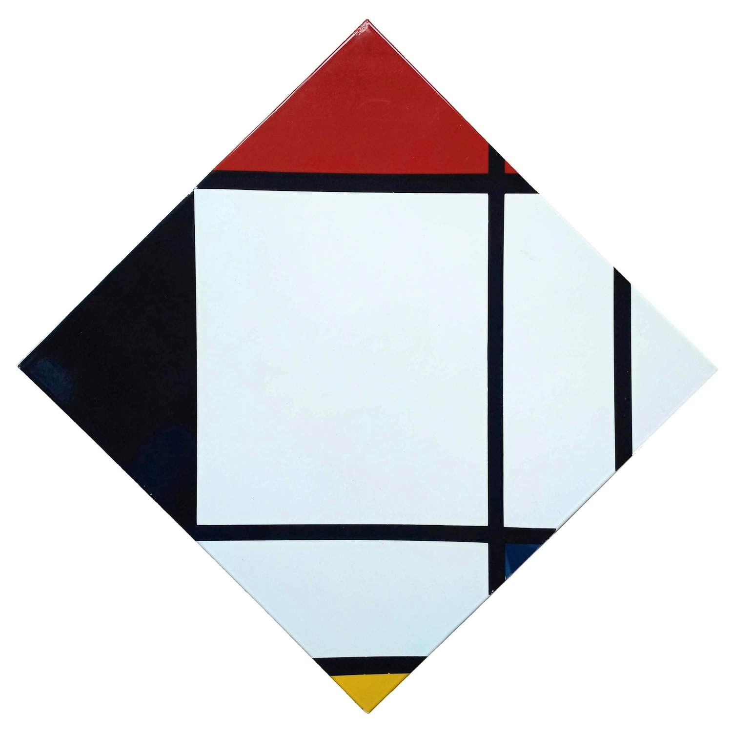 Piet Mondriaan - Lozenge Comp. with Red, Black, Blue and Yellow, emaille op metaal (unica, groot) kopen? Bied vanaf 695!