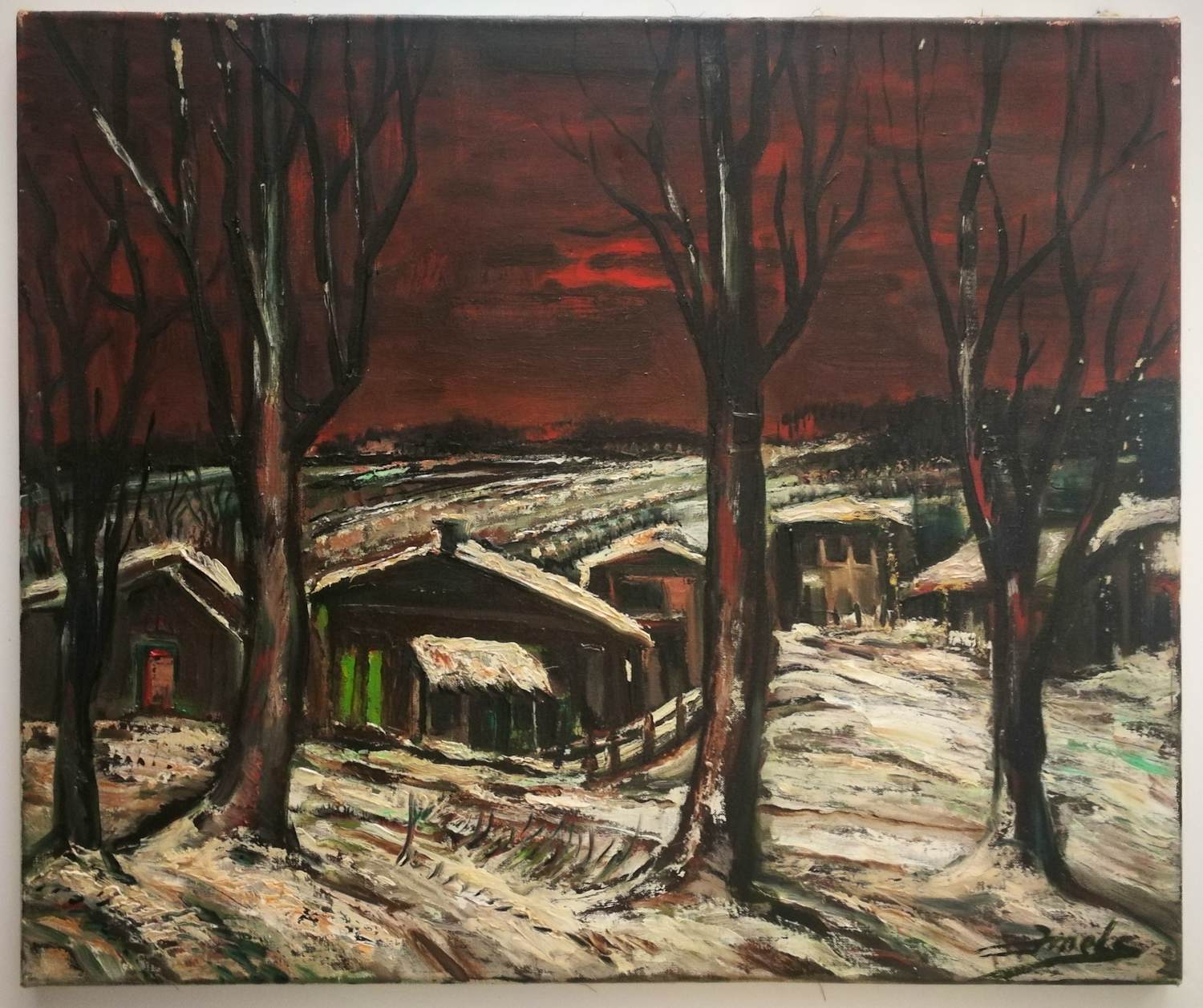 Jacques Mels - Landschap. Bos in de sneeuw. kopen? Bied vanaf 69!
