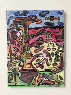 Rogi Wieg - Acryl schilderij op canvasboard - Gesigneerd kopen? Bied vanaf 200!