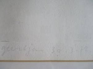 Geertjan van Oostende - Ingelijste ets "zijn je dagen geteld?" kopen? Bied vanaf 40!