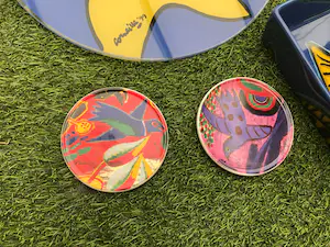 Corneille - fraaie ovenschaal + 2 onderzetters + glazen klok kopen? Bied vanaf 50!