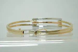 33 - Charmante 14 karaats gouden Tri-color dames armband - 3 laags - gekeurd kopen? Bied vanaf 260!