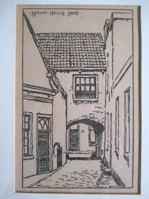 Niet of onleesbaar gesigneerd - Twee ingelijste lithografien Haarlem kopen? Bied vanaf 1!