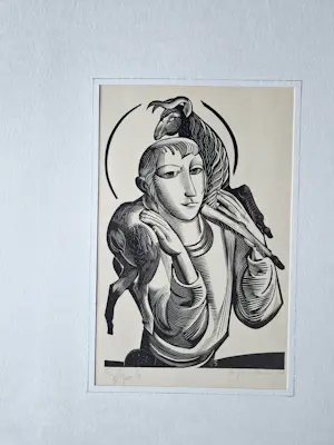 Johannes Bernards Sleper - een mooie en vroege (1953) kopergravure "de goede herder" gesigneerd kopen? Bied vanaf 30!