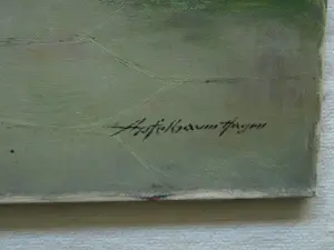 Friedrich Adolf Apfelbaum - Olieverf op doek , Romantische Tuin – 80 x 70 cm – ca. 1950 kopen? Bied vanaf 100!