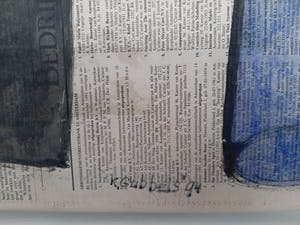 Klaas Gubbels - Klaas Gubbels aquarel op krant op doek van 1994 kopen? Bied vanaf 1075!