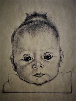 Jan Wittenberg - meester vd"Nieuwe Zakelijkheid" - gesigneerde Litho "Meisje met grote ogen" kopen? Bied vanaf 20!