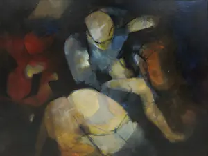 Niet of onleesbaar gesigneerd - Olieverf op doek, Zonder titel - Ingelijst kopen? Bied vanaf 1!