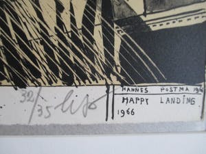 Hannes Postma - Litho "Happy landing" kopen? Bied vanaf 40!