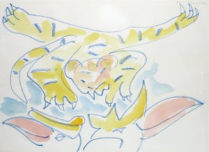 Anton Vrede - Gemengde techniek op papier, Zonder titel - Ingelijst kopen? Bied vanaf 1!