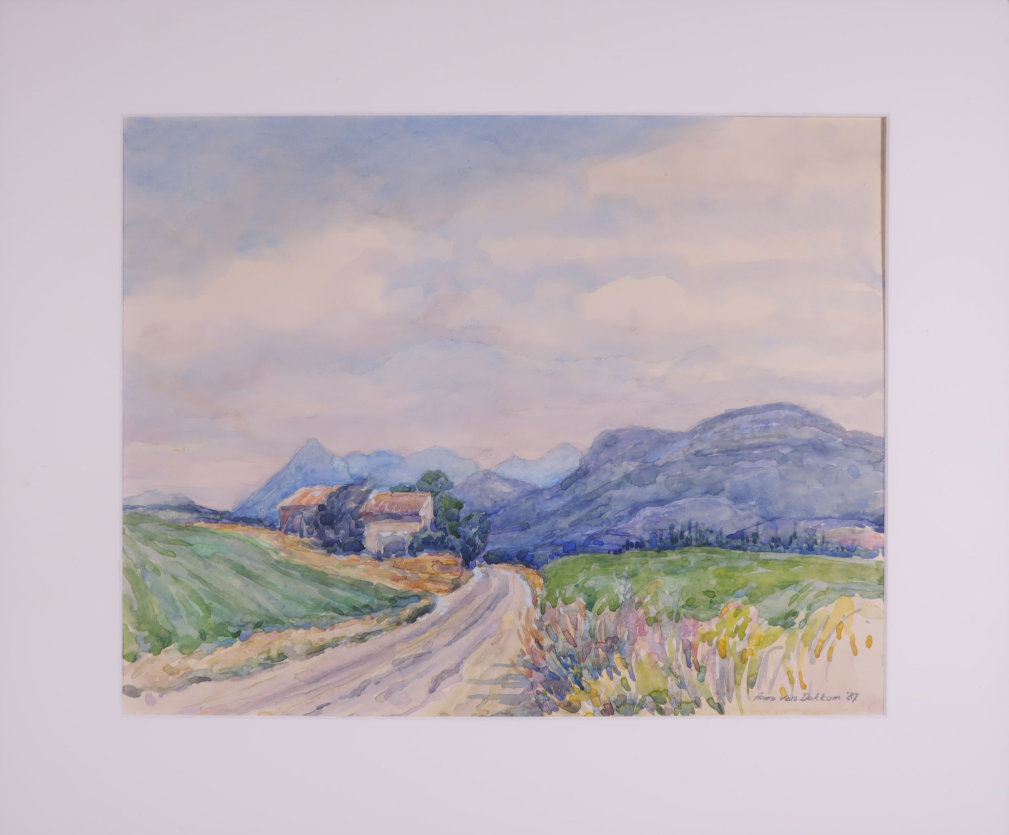 Hans van Dokkum - Aquarel, Landschap kopen? Bied vanaf 35!
