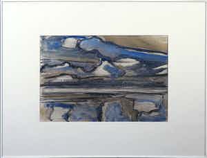 Paul Overhaus - Gouache op papier, Zwaar weer - Ingelijst verkocht voor € 50!