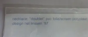 Nel Linssen - Polyplast halssieraad Doublet kopen? Bied vanaf 75!