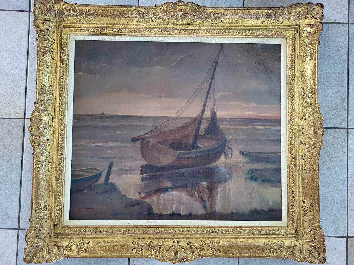 Prosper De Roover - Boten op het strand. kaufen? Bieten Sie von 80!