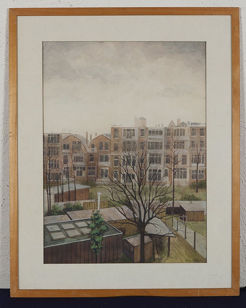 Hans Kemner - Aquarel en gouache op papier - gesigneerd r.o. - BKR Rotterdam - 1982 kopen? Bied vanaf 10!