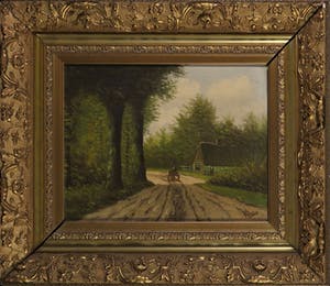 Niet of onleesbaar gesigneerd - Olieverf op paneel, Landschap - Ingelijst kopen? Bied vanaf 10!