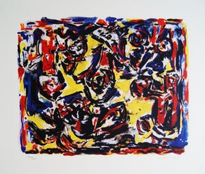 Theo Wolvecamp - grote abstracte zeefdruk - 1990 kopen? Bied vanaf 235!