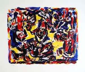 Theo Wolvecamp - grote abstracte zeefdruk - 1990 verkocht voor € 235!