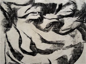 Karel Slingervoet - Grote Expressieve Houtskooltekening van Haarlemse Materieschilder en Collagist kopen? Bied vanaf 10!