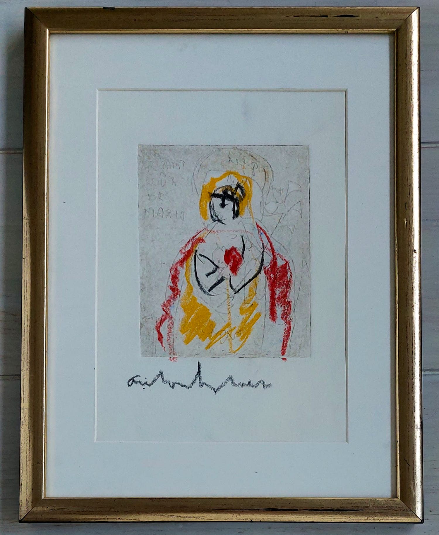 Anton Heyboer - Madonna- ingekleurde ets verkocht voor € 375!