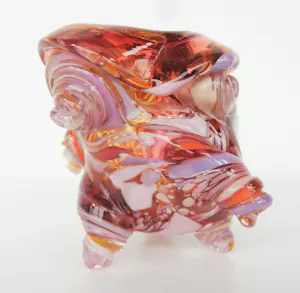 Yvon Trossèl - Glazen gekleurde vaas (paars, oranje, wit) kopen? Bied vanaf 100!