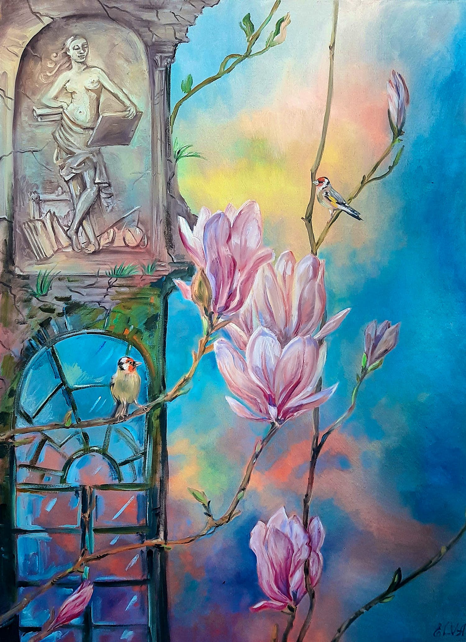 Elva Polyakova - Magnolia in voorjaar verkocht voor € 1!