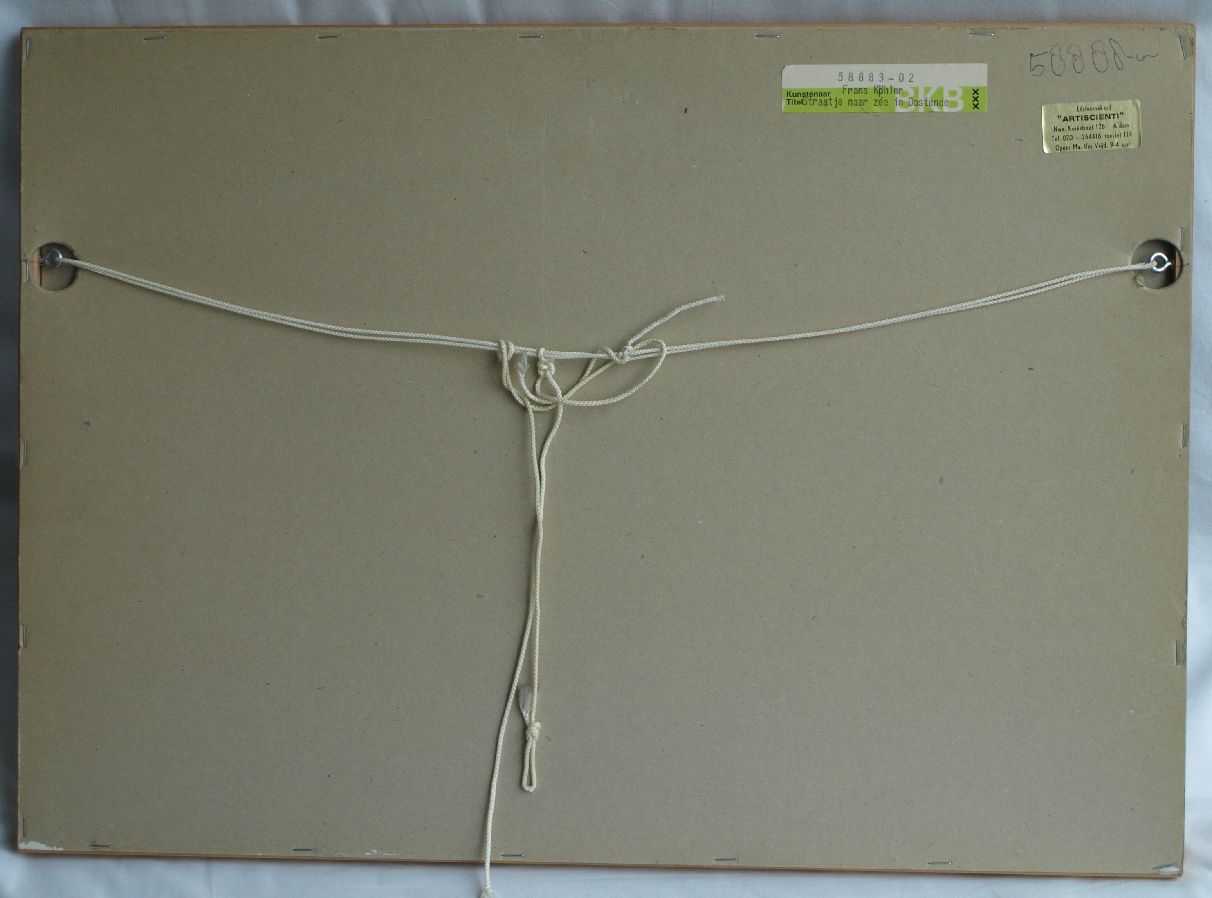 Frans Kohler - Ets , Straatje naar zee in Oostende – gesigneerd & ingelijst – ca 1970 kopen? Bied vanaf 25!