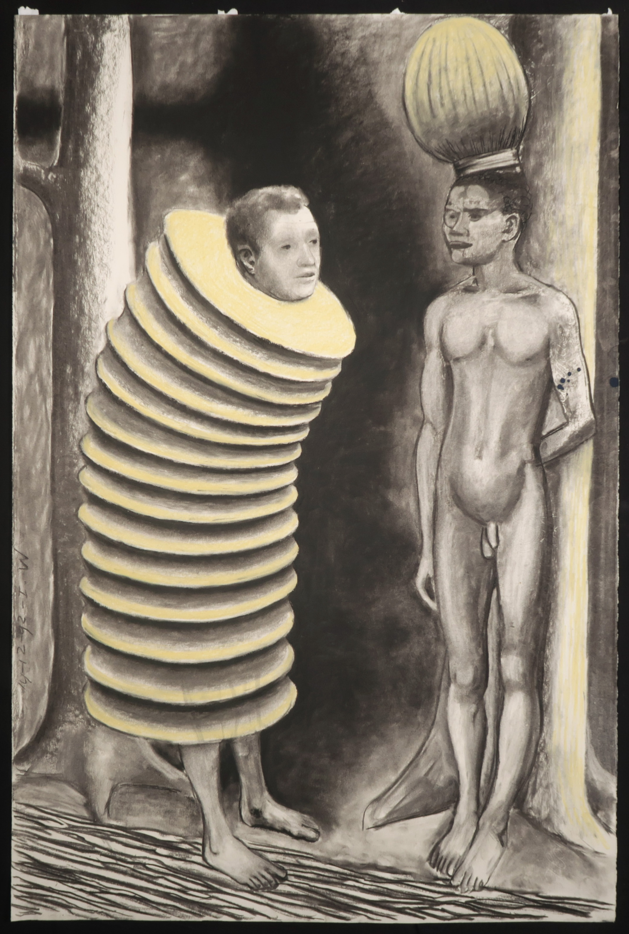 Niet of onleesbaar gesigneerd - Houtskooltekening, Zonder titel  kopen? Bied vanaf 1!