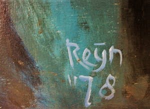 Frank Reyn - (vader van Halina) GROOT Expressionistisch olieverf "het maken van de Maan" kopen? Bied vanaf 30!