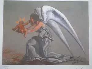 Salvador Dali - Engel met Christuskind - Zeefdruk kopen? Bied vanaf 250!