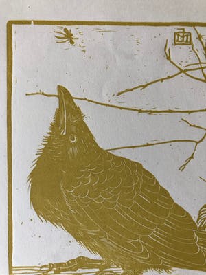 Jan Mankes - Houtsnede kleine kraai kijkend naar mugje - Gesigneerd - 1918 kopen? Bied vanaf 395!