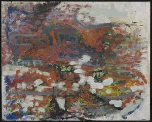 Niet of onleesbaar gesigneerd - Olieverf op jute, Abstracte voorstelling kopen? Bied vanaf 1!