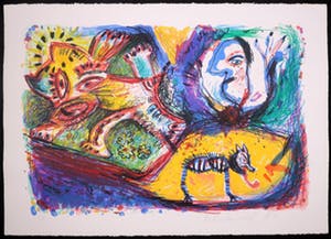 Rik van Iersel - Litho, Z.t. Figuren kopen? Bied vanaf 10!