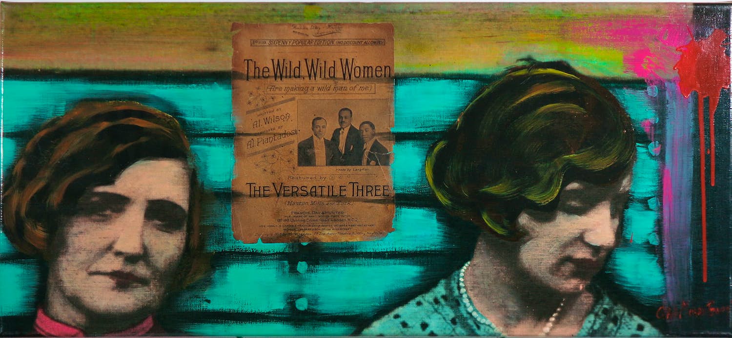 Crail Moansburg - Acryl/ gemengde technieken op doek, The wild women kopen? Bied vanaf 150!