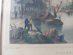 Ludwig Rohbock - handgekleurde staalgravure van Leuvehaven Rotterdam kopen? Bied vanaf 1!