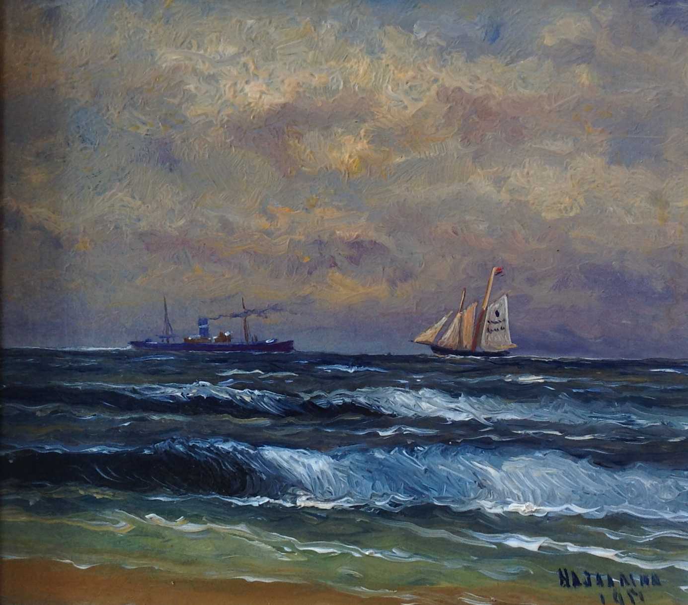 Haaike Abraham Jaarsma - Bootjes op zee  verkocht voor € 25!