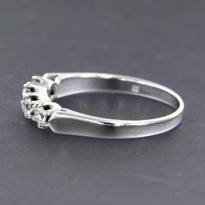 18K Goud - witgouden ring met briljant geslepen diamanten kopen? Bied vanaf 280!