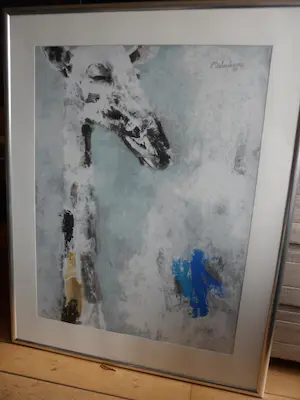 Nico Molenkamp - Zeefdruk: Giraffe mooi groot werk. kaufen? Bieten Sie von 275!