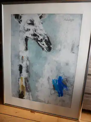Nico Molenkamp - Zeefdruk: Giraffe mooi groot werk. verkauft für € 347!