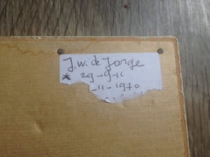 Jan Weinand De Jonge - Expressionistisch landschap met Groningse of Friese boerderijen kopen? Bied vanaf 90!